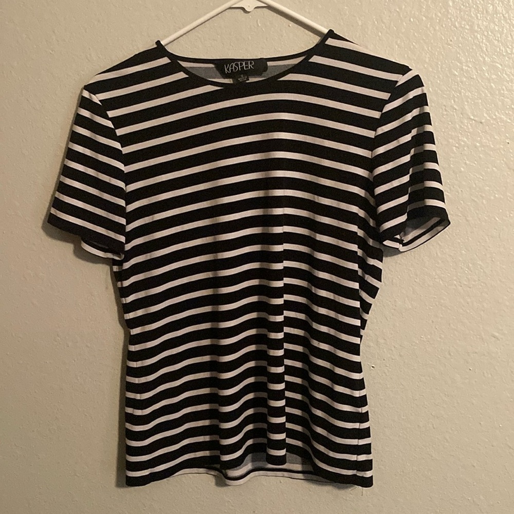 Kasper Striped Stretchy Tee